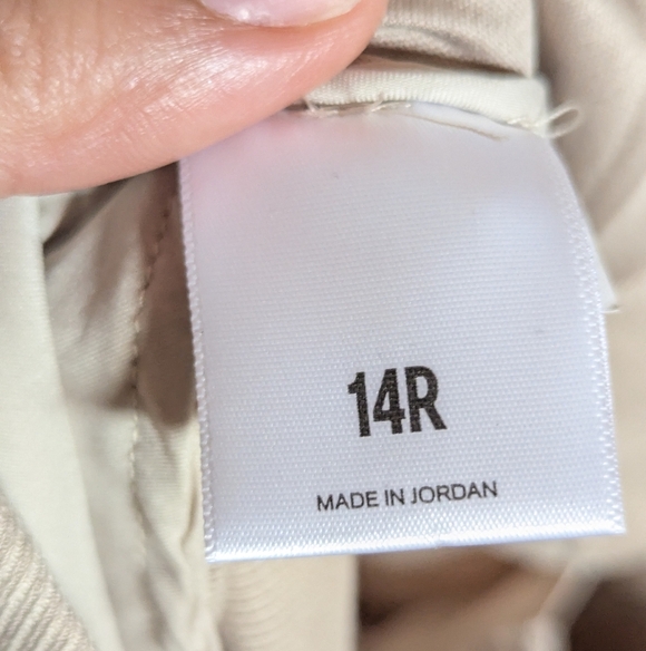 Express Women's Size 14R High Rise Ankle Beige Slim Straight Leg Dress Pants - Picture 10 of 13